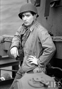 Capa after D-Day Landing with a Rolleiflex